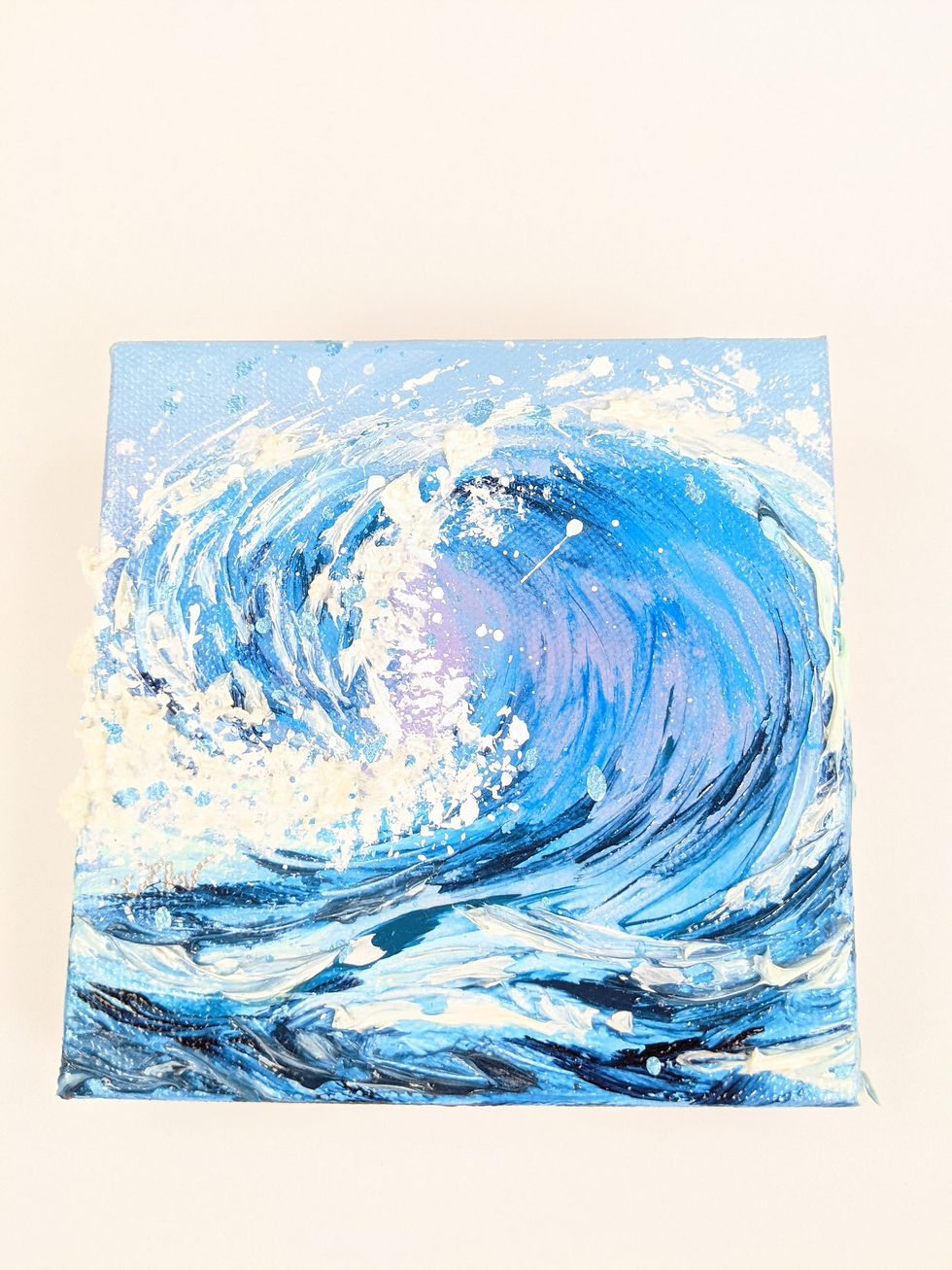 Thumbnail: Mini Wave Painting w/ Easel (Blue)