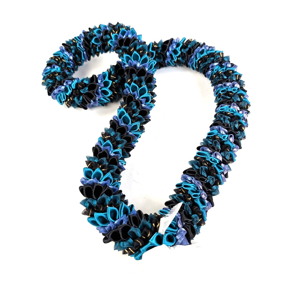Thumbnail: Premium Ribbon Lei (Blue Black)