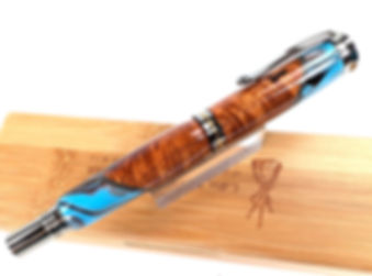 Premium Hawaiian Koa Surfboard Resin Designer Retro Fountain Opal (Teal Copper)