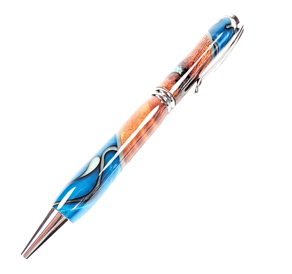 縮圖：Premium Hawaiian Koa Italian Acrylic Designer Simplicity Ballpoint Pen