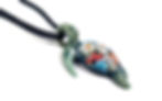 섬네일: Glass Pendant Coral Sea Turtle (blue green)