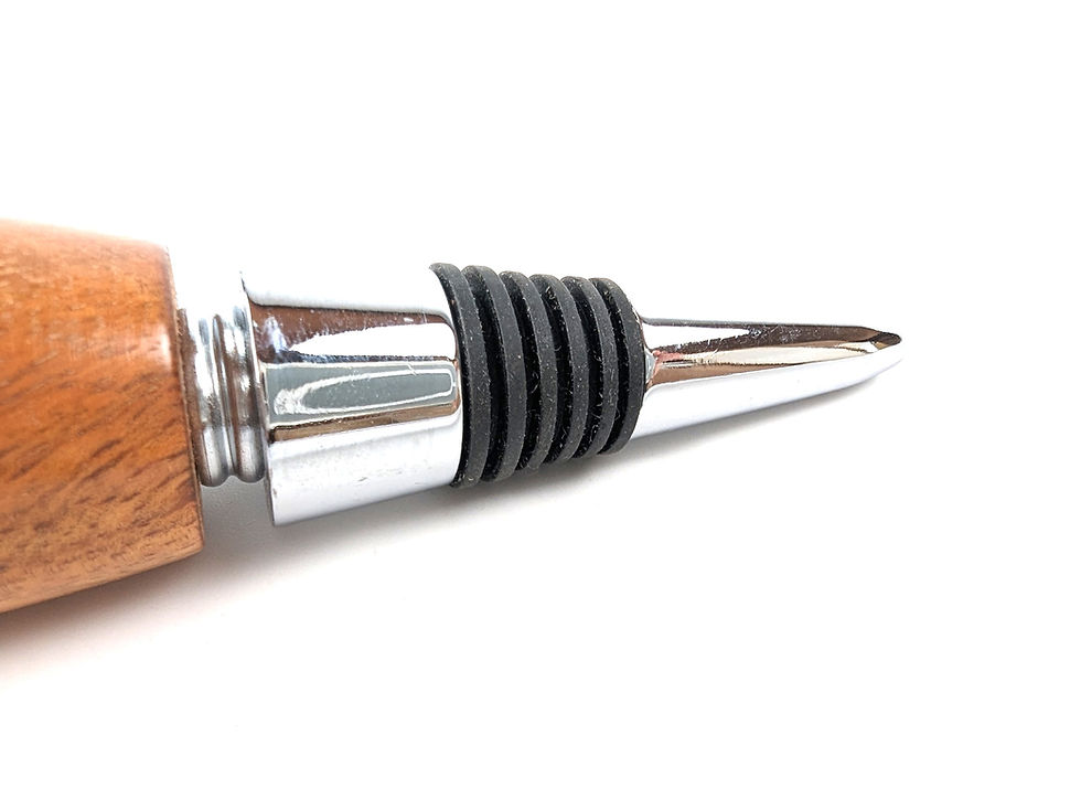 サムネイル： Hawaiian Koa Wood Chrome Wine Stopper