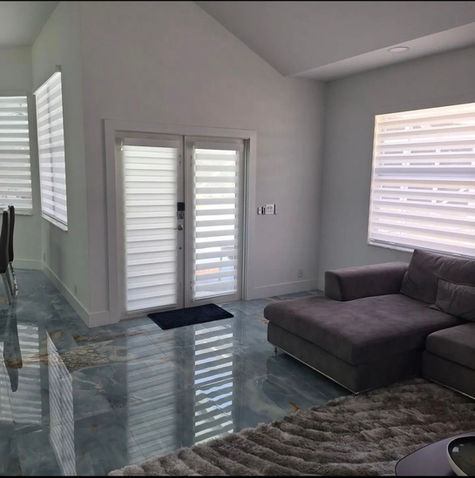 zebra shades for the front of the living room and front door