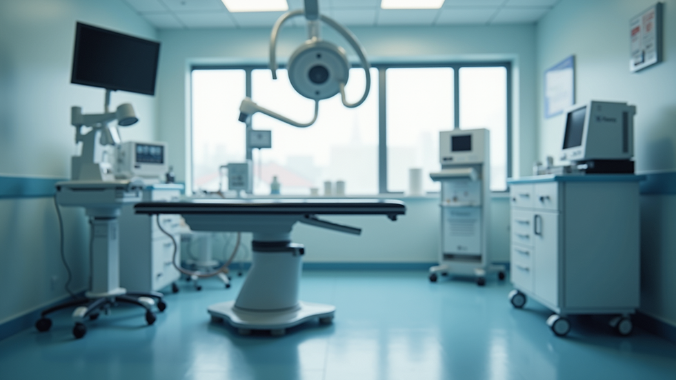 Eye-level view of modern medical equipment in a clinic room
