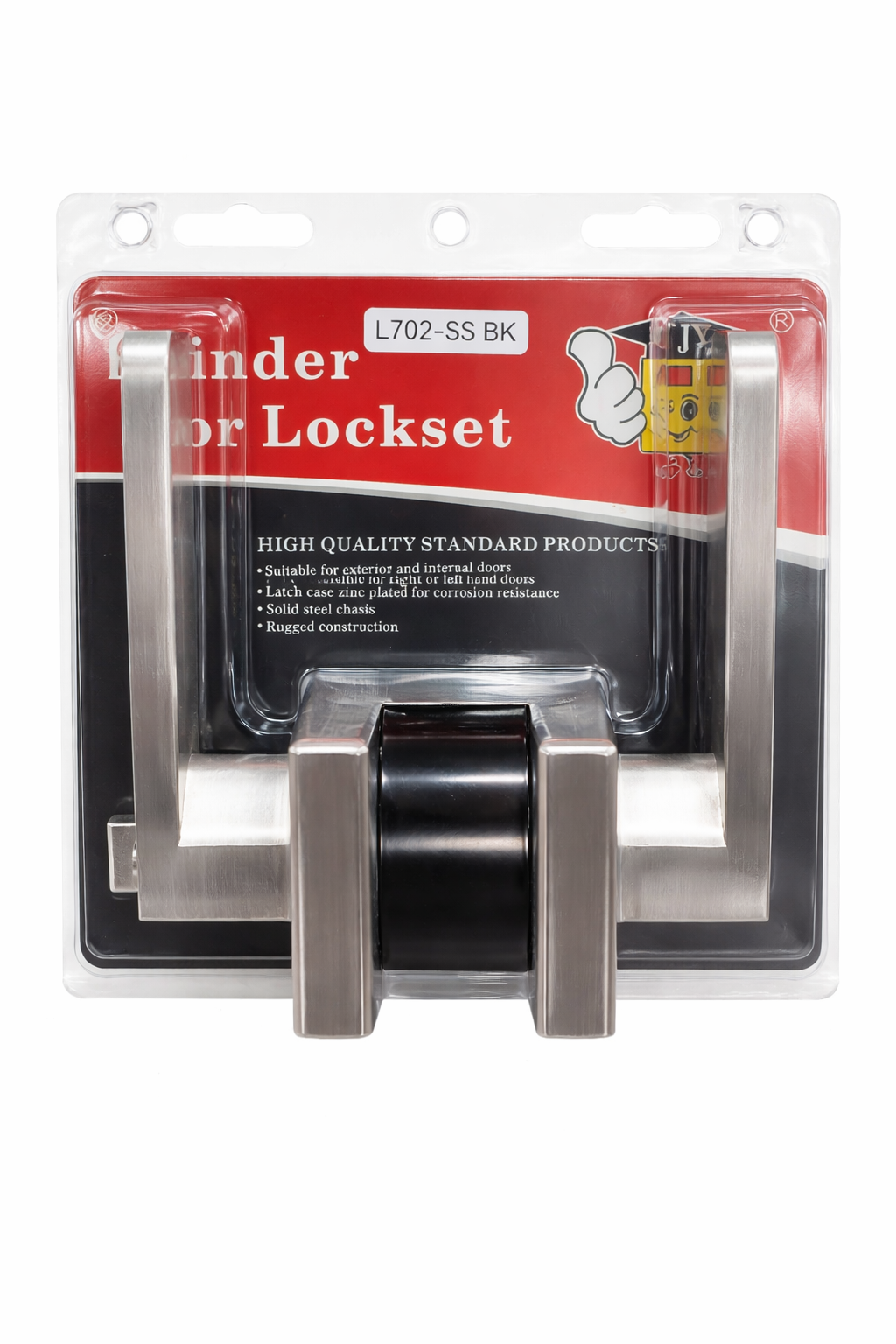 Silver Door Handle Model: L702-SS BK