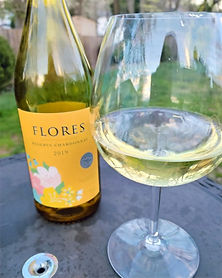 Picture of chardonnay wine in a bottle and glass
