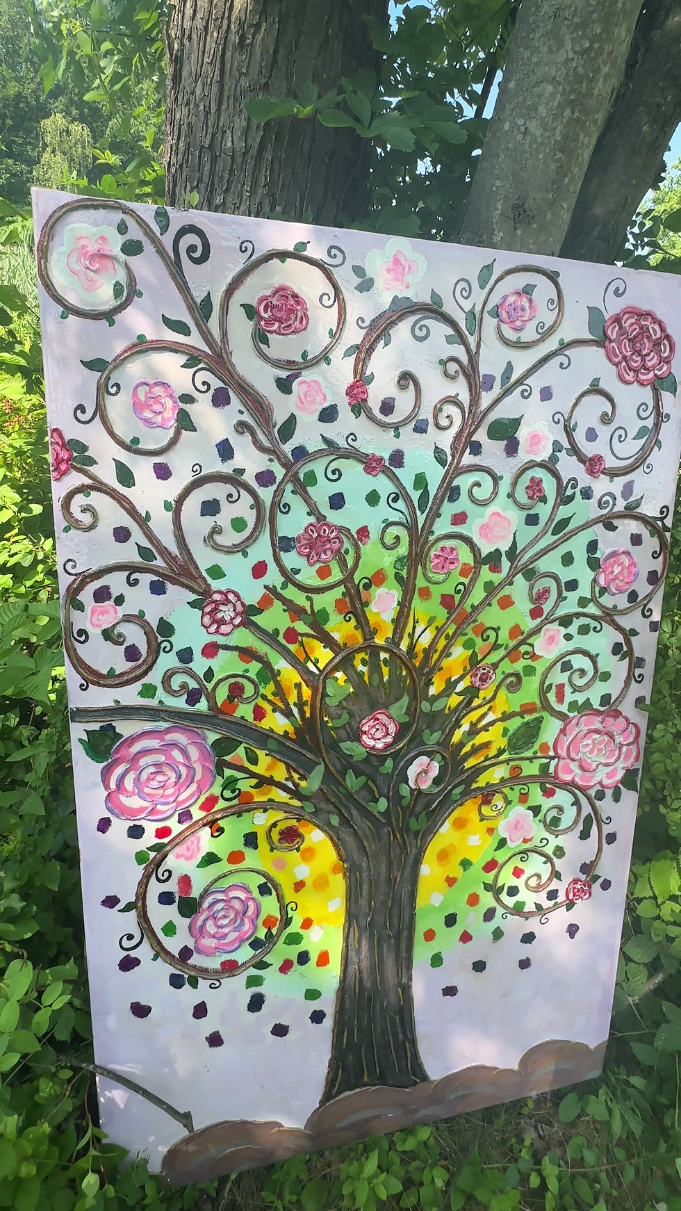 Thumbnail: Original Painted Sculpture – Blooming Tree of Life. Handmade paint, Wall decor