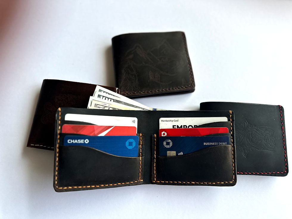 Classic Men's Wallet with hand-drawn