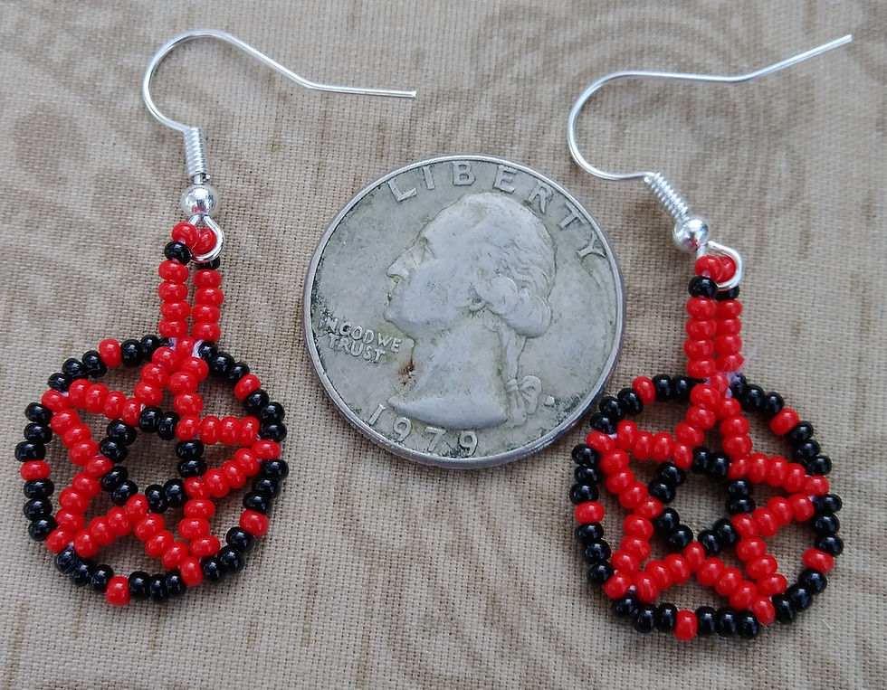 Thumbnail: Circled Star Beaded Earrings