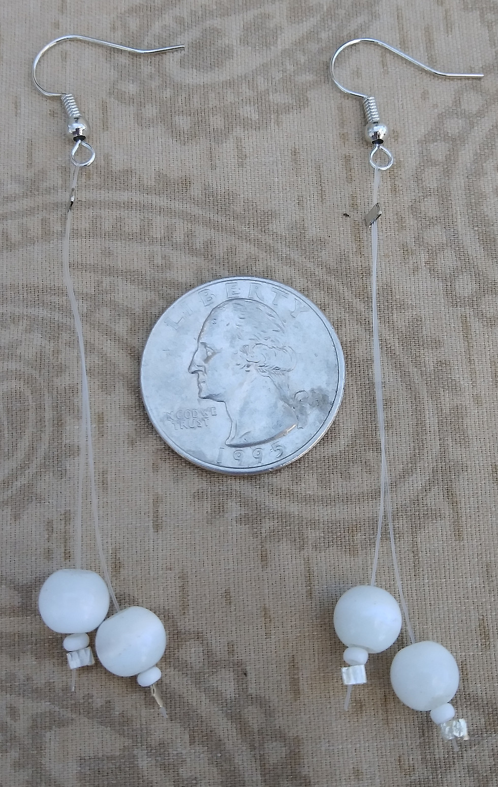 Thumbnail: Illusion Double Drop Beaded Earrings