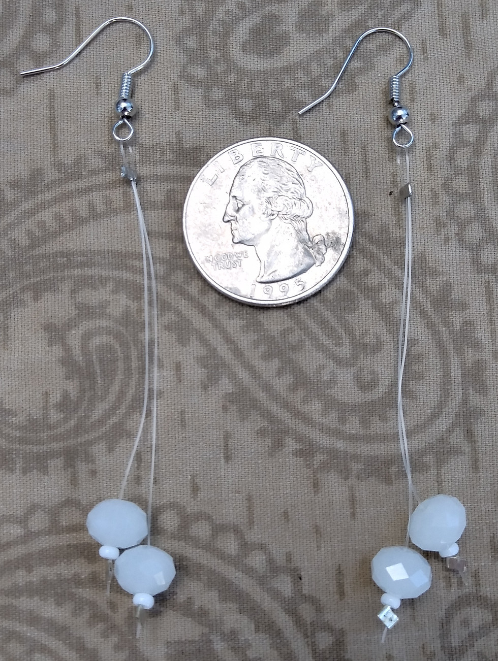 Thumbnail: Illusion Double Drop Beaded Earrings
