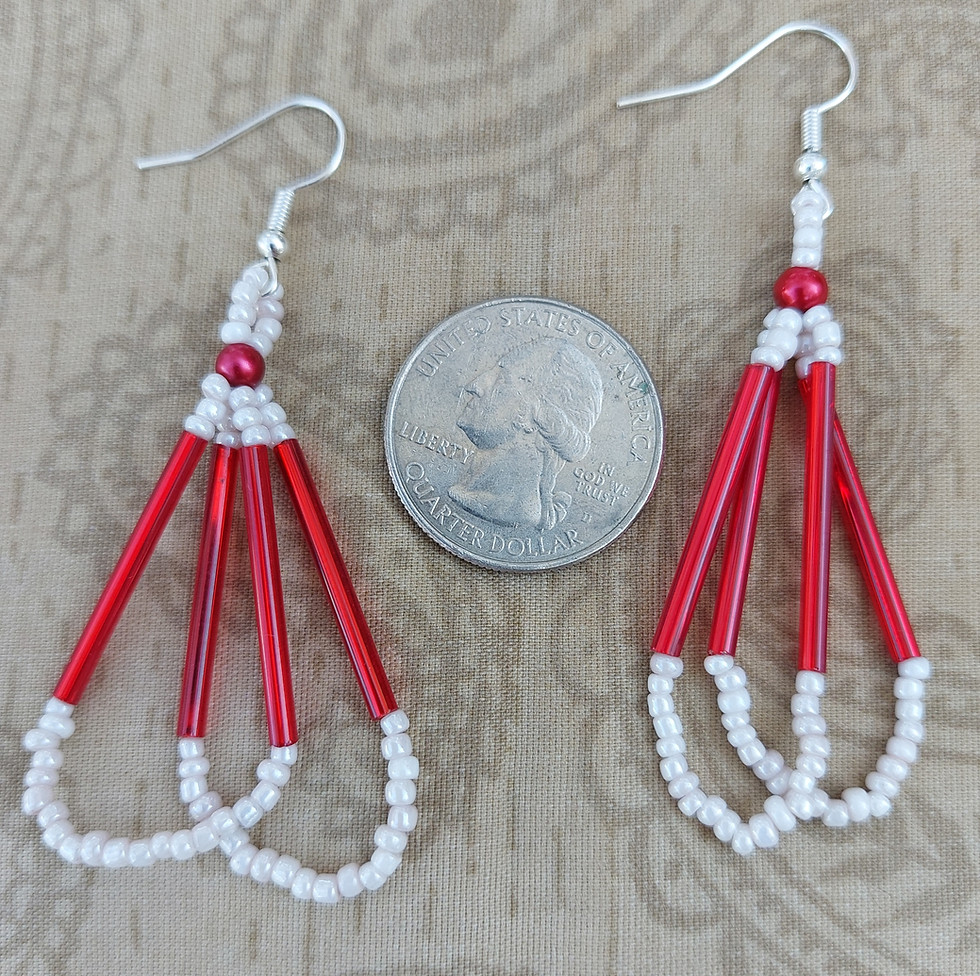 Thumbnail: Double Loop Beaded Earrings