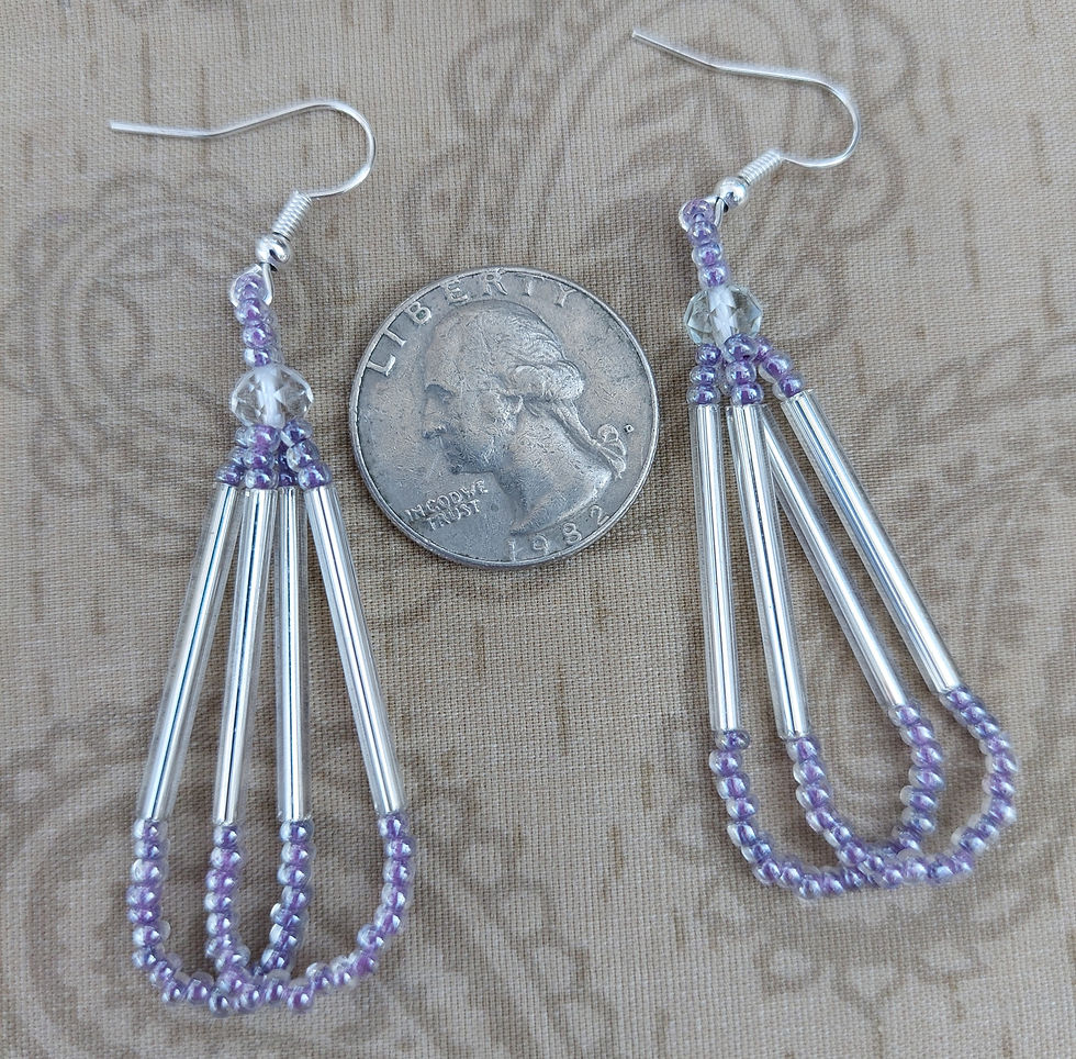 Thumbnail: Double Loop Beaded Earrings