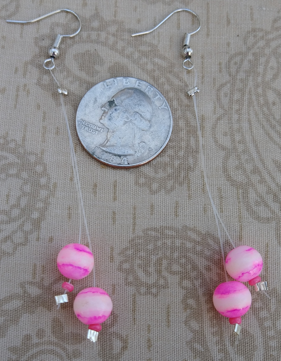 Thumbnail: Illusion Double Drop Beaded Earrings