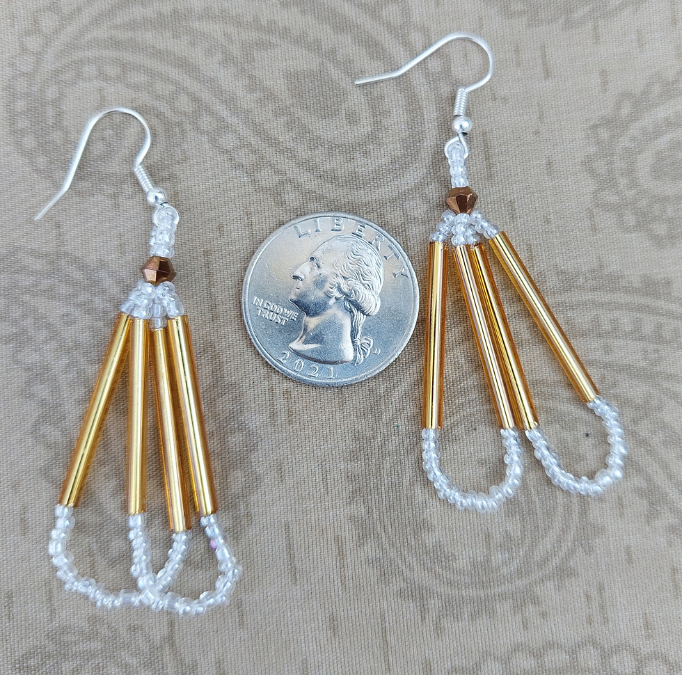 Thumbnail: Double Loop Beaded Earrings