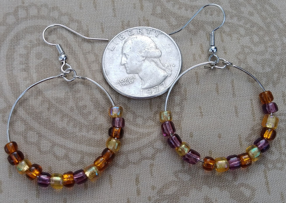 Thumbnail: Beaded Hoop Earrings