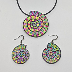 Fibonacci - Spiral Pendant and Earrings