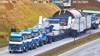 Megaoperação na BR-262: Transporte de peça gigante pode causar lentidão no trânsito