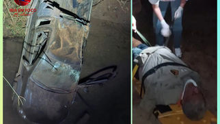 Motorista é resgatado com vida após despencar de ponte em Cascalho Rico durante a noite