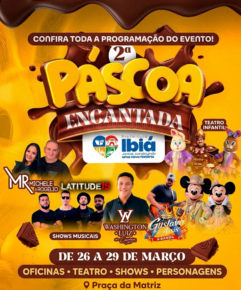 Ibiá celebra a 2ª edição da Páscoa Encantada na Praça da Matriz