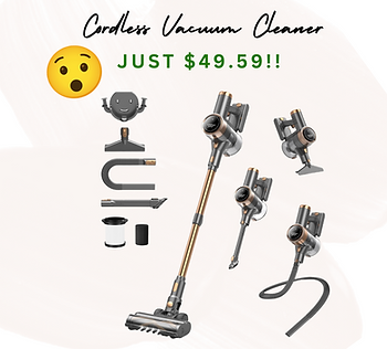 NuYupo Cordless Vacuum Cleaner, 10-in-1 Lightweight Stick Vacuum with 45mins Runtime, Powerful Suction, LED Touch Screen, Rechargeable Vacuum Cleaners for Home Hardwood Floor Carpet Pet Hair (Gold)