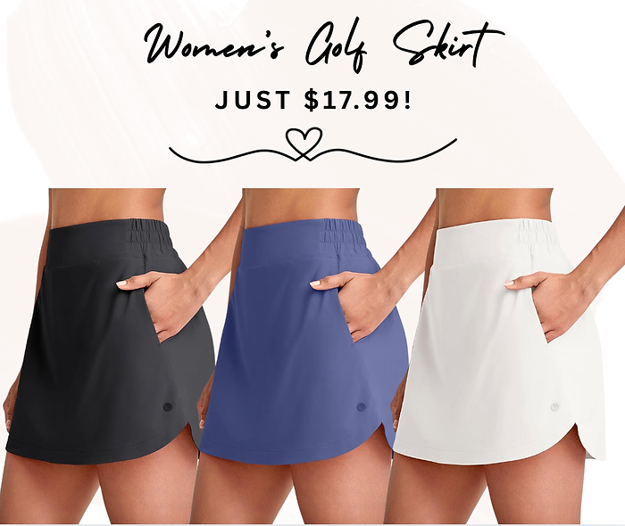 G4Free White Skirts for Women Trendy Summer A Line Golf Athletic Sports Skorts with Shorts Ladies Soft Light Tennis Casual Curved Hem Skirt Inner Pockets(White,M)