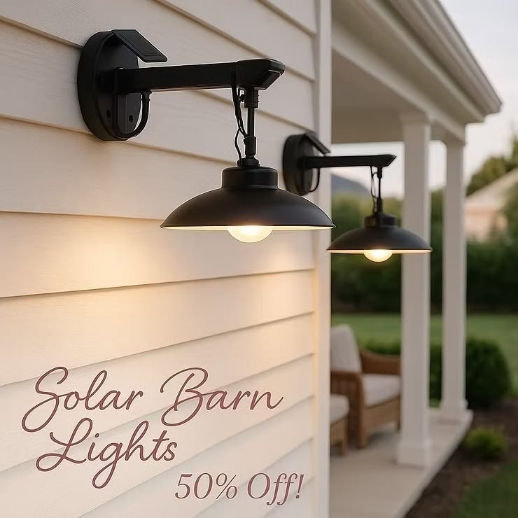 200lm Solar Barn Lights Outdoor with 3 Lighting Modes & Motion Sensor, No Wiring Needed, Solar Wall Lights Outdoor Waterproof, Farmhouse Exterior Wall Sconce, Outdoor Light Fixtures for Garage(2 Pack)