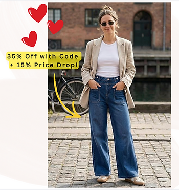 Arach&Cloz Wide Leg Jeans Woman Fashion Stretchy Baggy Jeans High Waisted Trousers Adjustable Wasit with Button Casual Trendy Loose Denim Straight Pants with Pockets Blue M