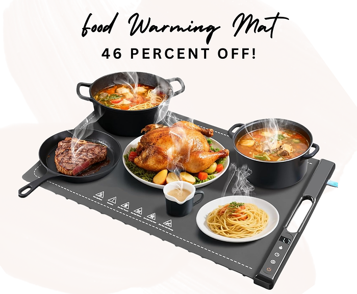 Food Warming Mat, Fast Heating Electric Food Warming Mat 7-Temp Levels, Foldable Suitable for Food Warmers for Parties Buffet and Daily Food Warming, with Timer and Overheat Protection (Gray)