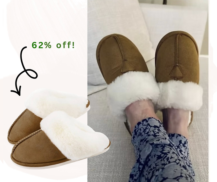 Parlovable Women's Fuzzy Slippers Memory Foam Fluffy Winter House Shoes Suede Faux Fur Slippers Indoor Outdoor Black 5-6