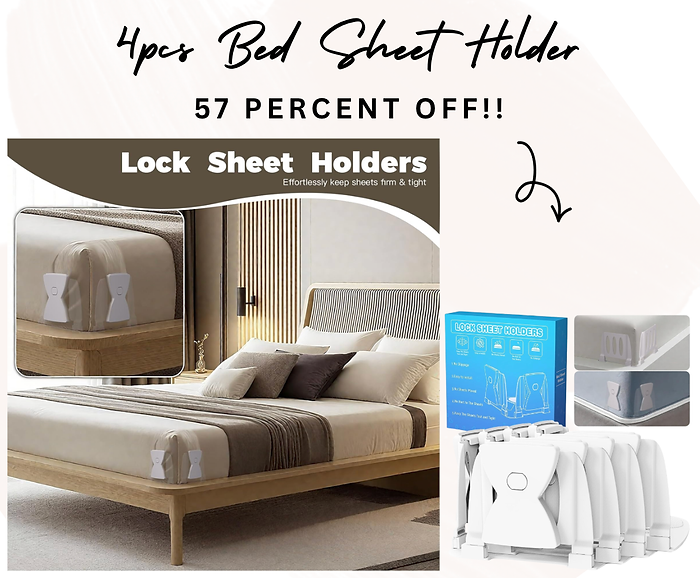 INEDRIMS 4Pcs Bed Sheet Holders for Corners, Fitted Sheet Holder, Durable Heavy Duty Bed Sheet Grippers, Fit All Mattress, Easy One-Time Installation and No More Loose Sheet