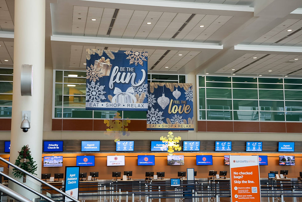 Holiday decor at MSP International Airport Terminal 2