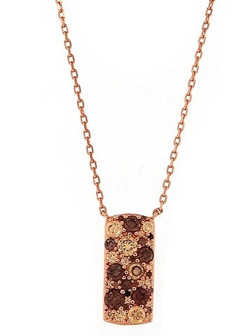 Miniature : Collana rettangolare con pietre irregolari color