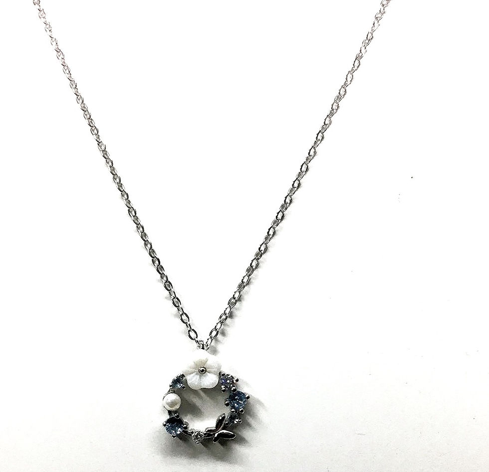 Miniature : Collana giro di zirconi motivo floreale