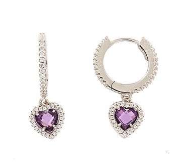Miniature : Orecchini scattino con cuore pendente zirconato