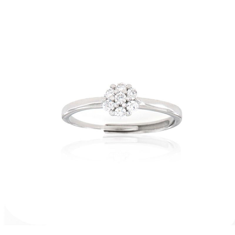 Thumbnail: Anello rosellina con zirconi color