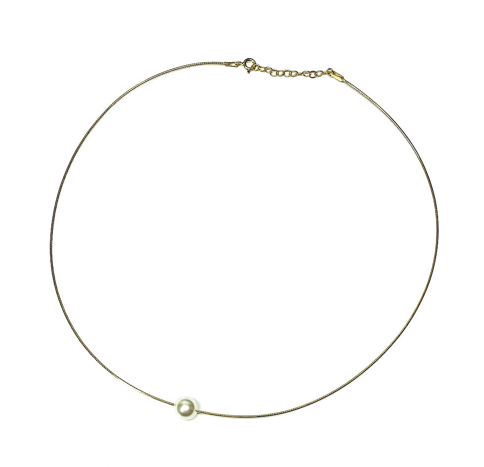 Miniature : Collana semirigida con perla 8mm passante