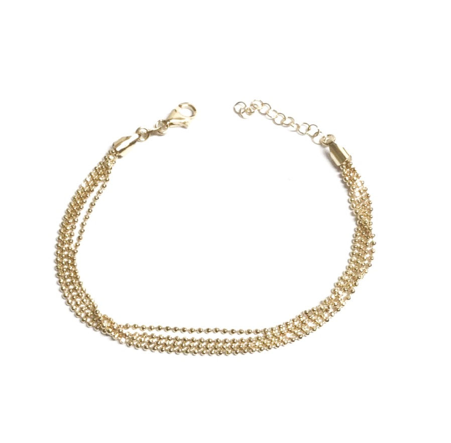 Miniaturbild: Bracciale a 4 fili con palline sfaccettate