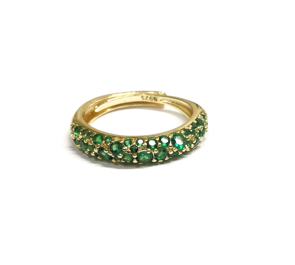 Miniatura: Anello riviere regolabile con pietre irregolari color
