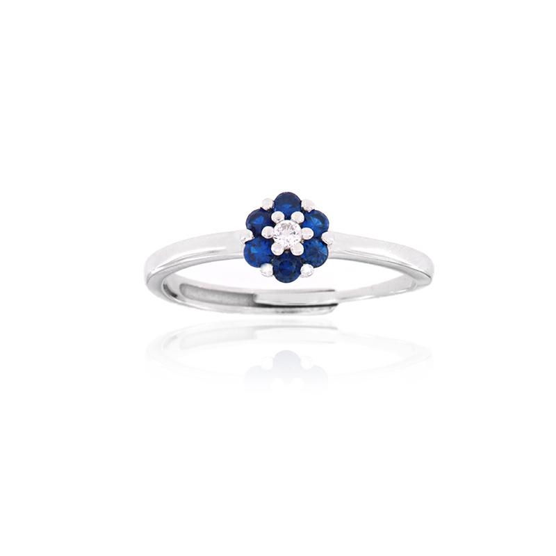 Thumbnail: Anello rosellina con zirconi color