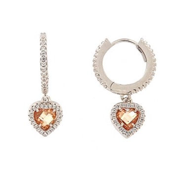 Miniature : Orecchini scattino con cuore pendente zirconato