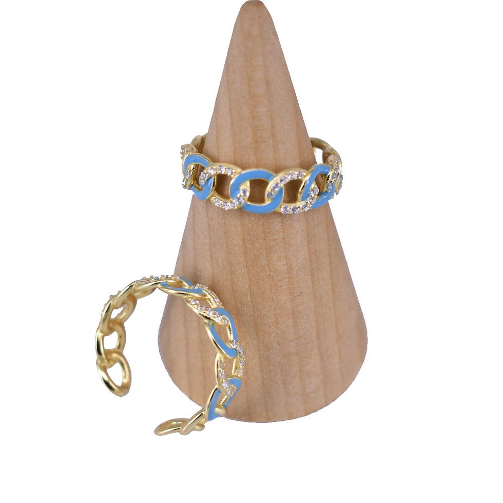 Miniaturbild: Anello groumette con smalto gambo regolabile