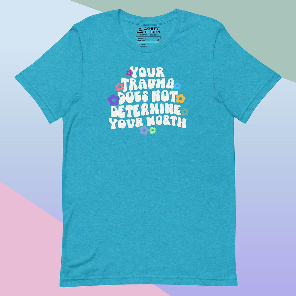 Thumbnail: Your Trauma Does Not Determine Your Worth (White Text) – Unisex Graphic Tee