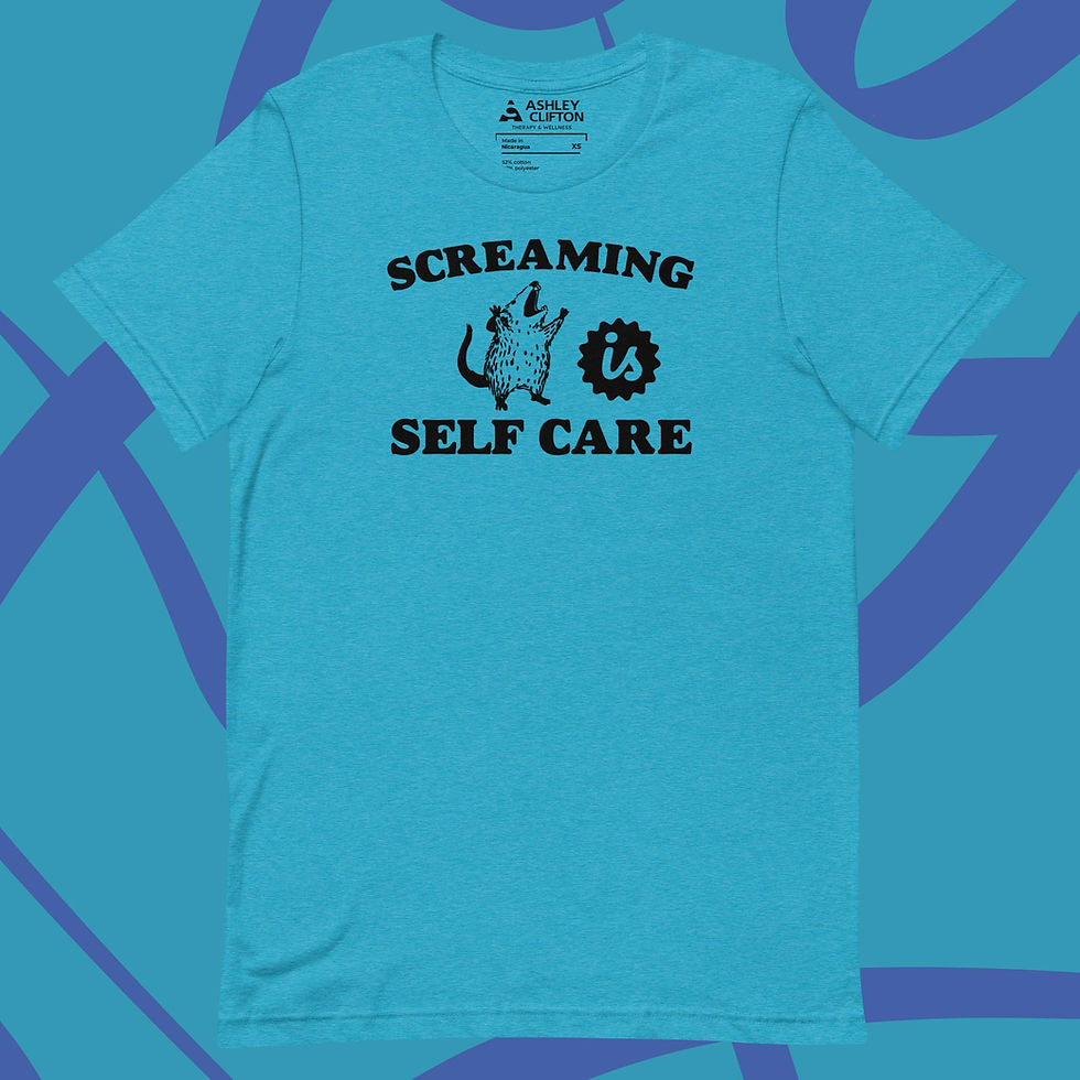 Thumbnail: Screaming is Self Care (Black Text) – Unisex Graphic Tee