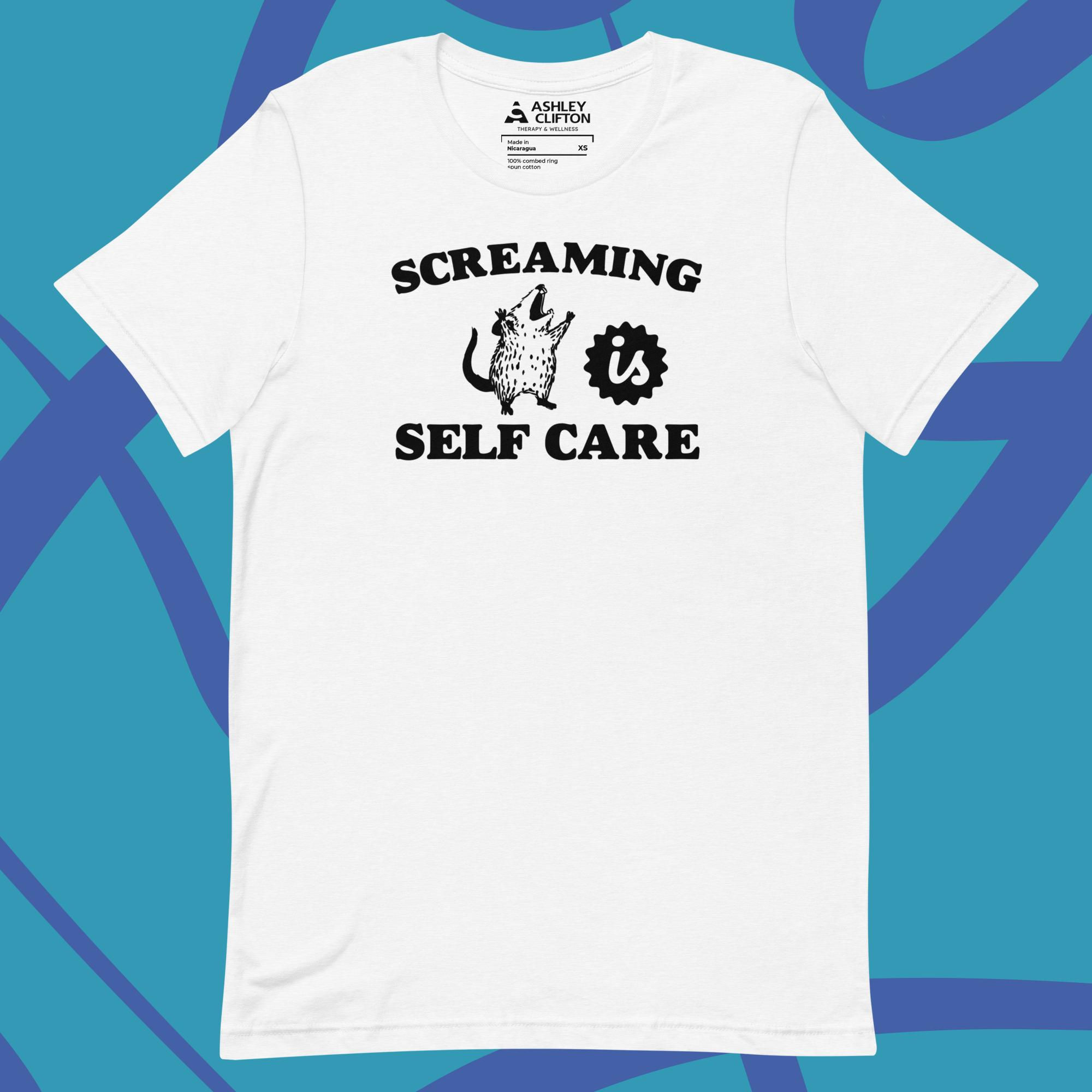 Screaming is Self Care (Black Text) – Unisex Graphic Tee