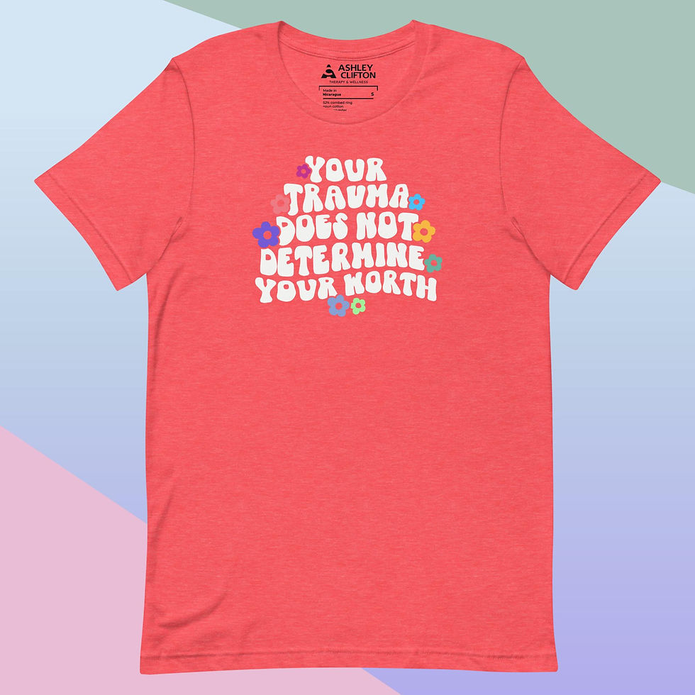 Thumbnail: Your Trauma Does Not Determine Your Worth (White Text) – Unisex Graphic Tee