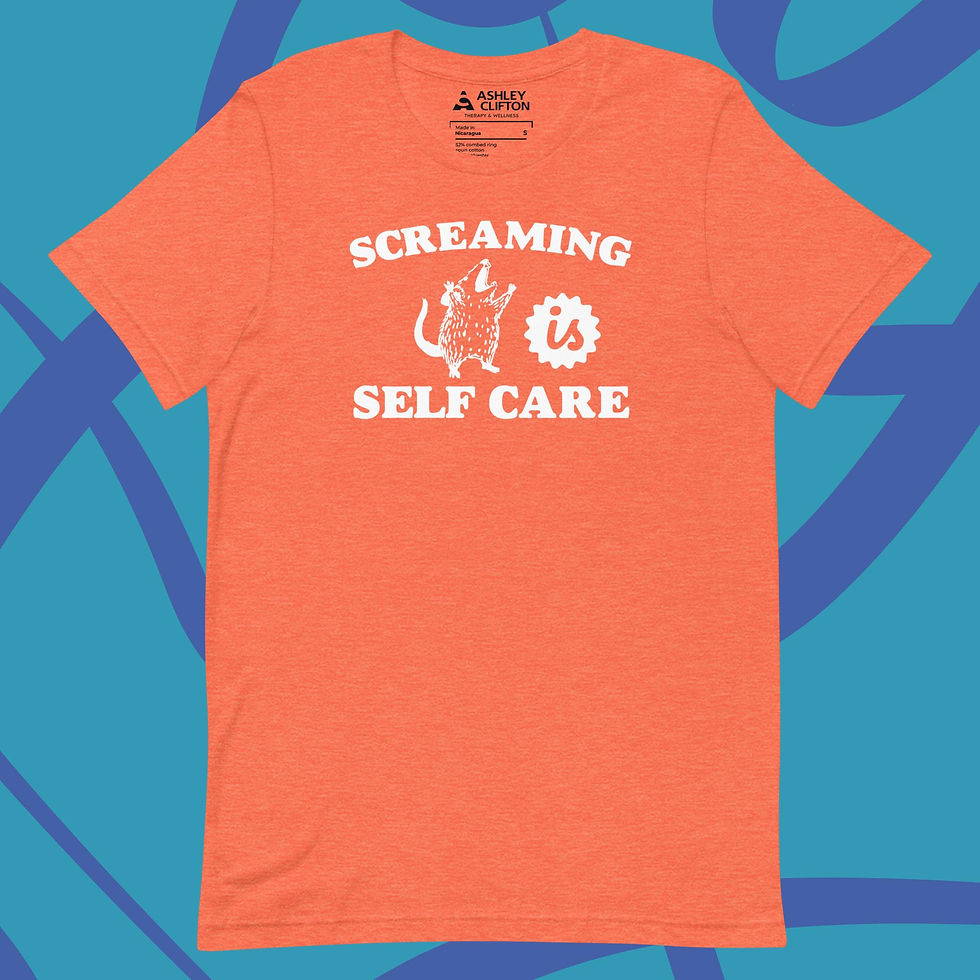 Thumbnail: Screaming is Self Care (White Text) – Unisex Graphic Tee
