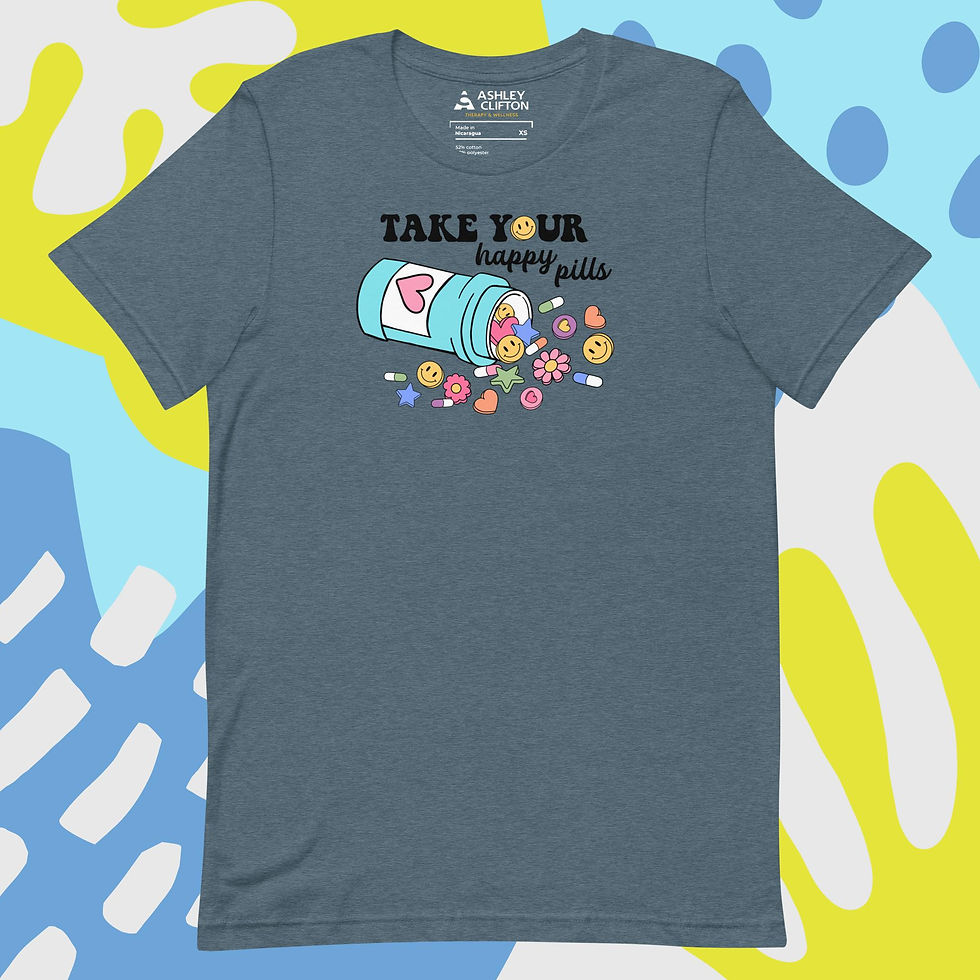 Thumbnail: Take Your Happy Pills (Black Text) – Unisex Graphic Tee