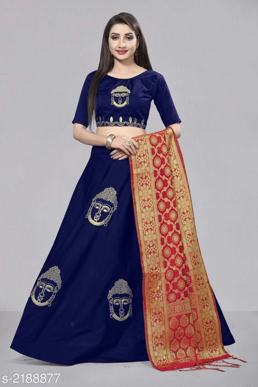 legant Taffeta Silk Embroidered Lehenga
