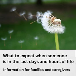 A guide for carers, families and friends of dying people If you are caring for someone who is in the last stages of life, or who may be soon, this booklet is for you.
It is designed to help prepare you for what to expect in the very last days and hours of a person’s life.
This booklet was created by Northern and Belfast Trust palliative and bereavement professionals, alongside local service users.